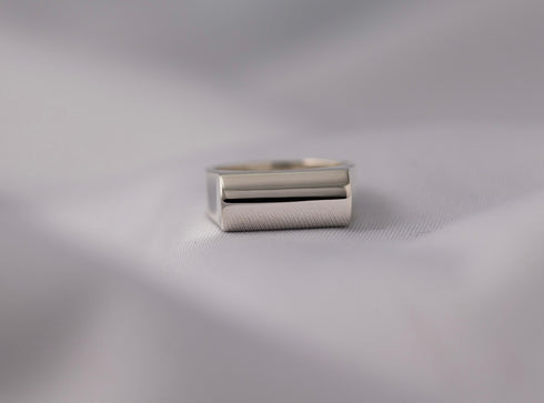 Seal stand round ring -印台甲丸一文字リング FR003