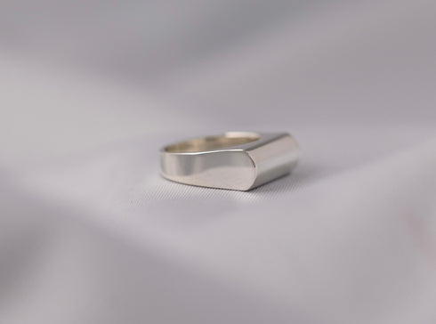 Seal stand round ring -印台甲丸一文字リング FR003