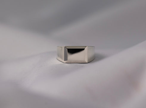 Seal stand cut square ring - 印台スクエアーカットリング FR006