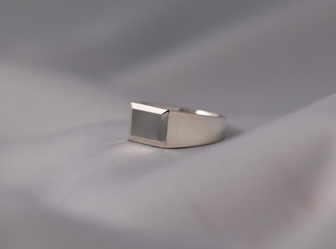Seal stand cut square ring - 印台スクエアーカットリング FR006