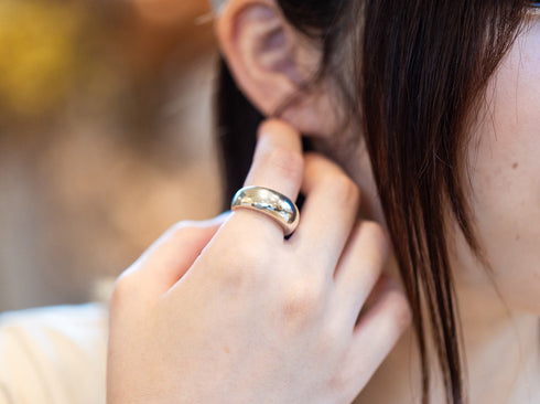 voluminous big high dome ring -ボリュームネスハイ甲丸リング FR002